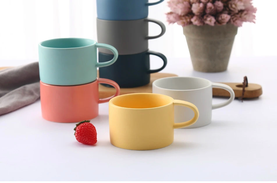Краткие цвета Макарон кофейная кружка Lover молоко Nespresso чашка Tazas Para кафе дешевые керамические матовые чайные стаканы Tasse кафе оптом