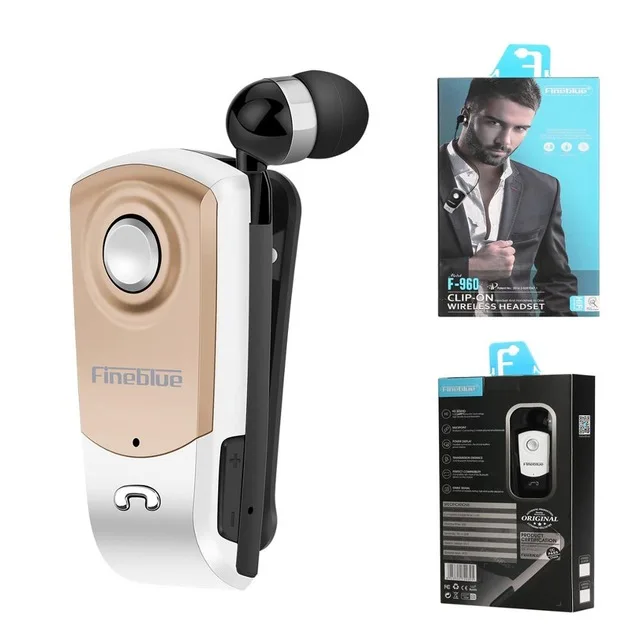 Fineblue F960 Gold Fineblue F960 Мини Bluetooth наушники беспроводные наушники-вкладыши с микрофоном гарнитура звонки напоминают вибрацию износ клип драйвер - Цвет: Fineblue F960 Gold