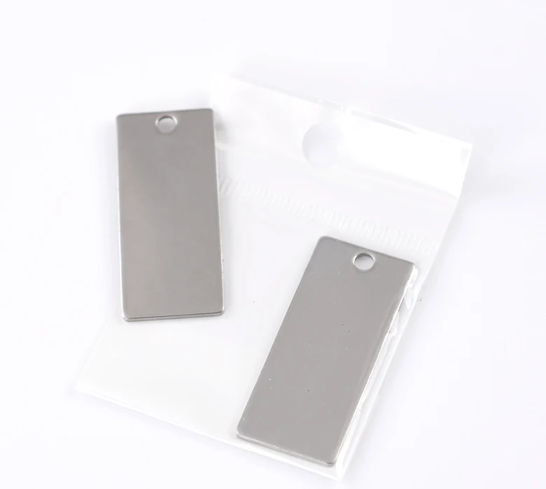 Нержавеющая сталь FUNIQUE Ожерелье Подвески 10 шт Серебряный тон Прямоугольник