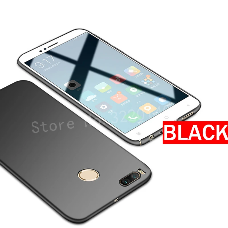BLACK Coque для Xiaomi mi 5X mi 5X чехол тонкий Матовый для mi 5S mi 6 5S чехол s Жесткий матовый гладкий PC задняя крышка для Xiaomi mi A1 mi A1 чехол - Цвет: BLACK