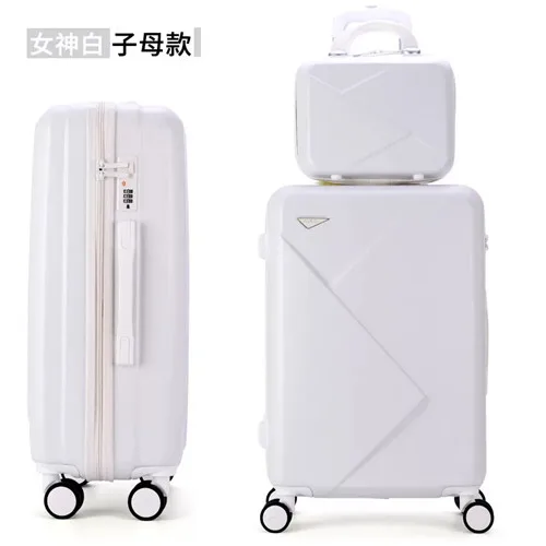 a set KLQDZMS 20/22/24/26/28inch retro rolling luggage sets trolley case with cosmetic bag fashion travel suitcase on wheels - Цвет: a set