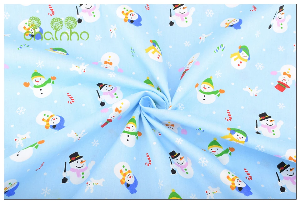 Chainho, 8 шт./лот, серия Merry Christmas, саржевая хлопковая ткань с принтом, Лоскутная Ткань для шитья и шитья, материал для детей и малышей