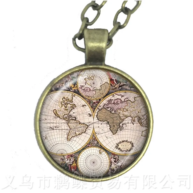 Новинка 2018 уникальный дизайн винтажное ожерелье с подвеской в виде карты мира