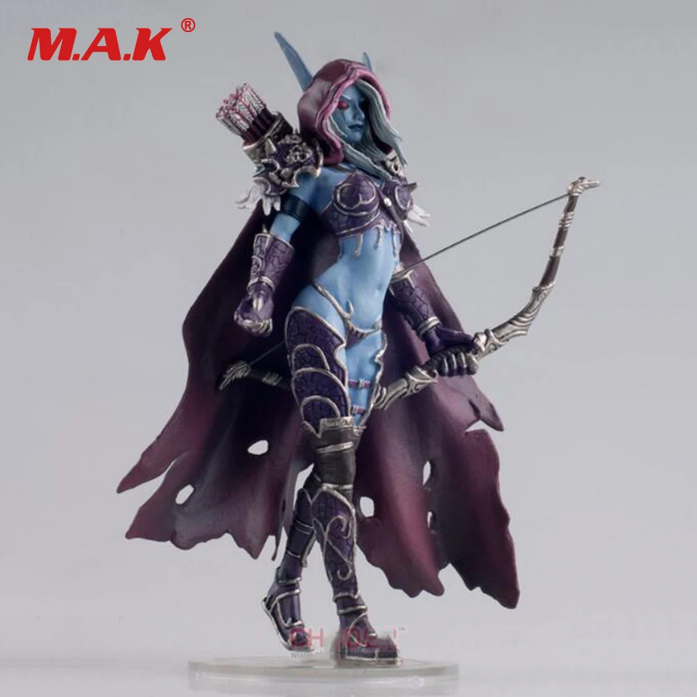 Игрушки подарок для мальчиков 17 см WOW Sylvanas Windrunner стрельба из лука королева ПВХ Аниме Фигурка модель с базой для детей день рождения