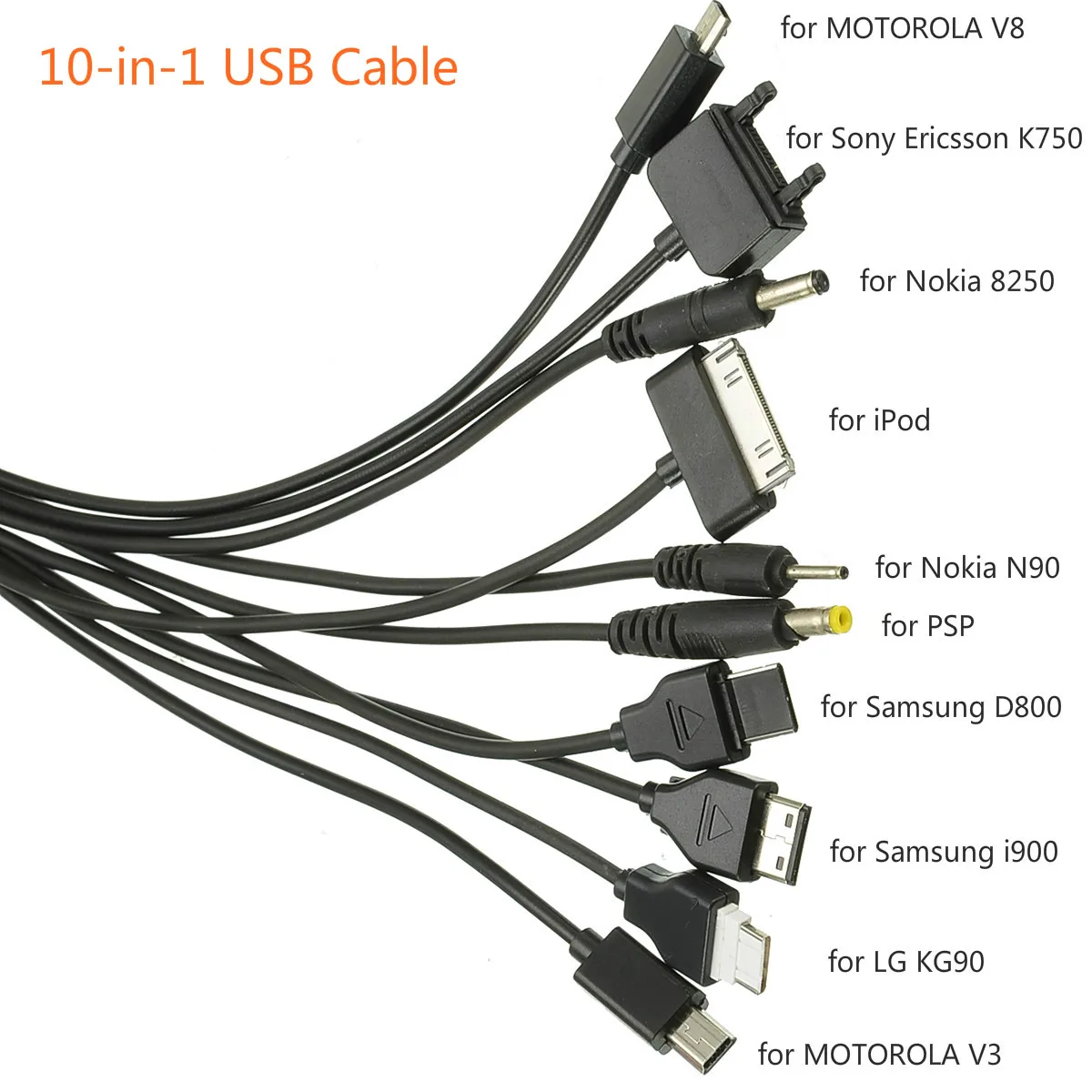 10 в 1 Универсальный многофункциональный USB мульти кабели для зарядное устройство для мобильных телефонов линия для iphone/ipad/samsung/htc/Nokia/MP3