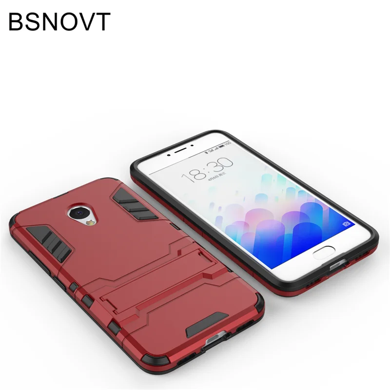 Чехол для Meizu M3 Note силиконовый + пластиковый противоударный чехол с подставкой 5
