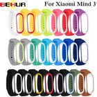 Умные аксессуары для Xiaomi Mi Band 3, сменный водонепроницаемый силиконовый браслет двух цветов с защитой от потери для мужчин и женщин