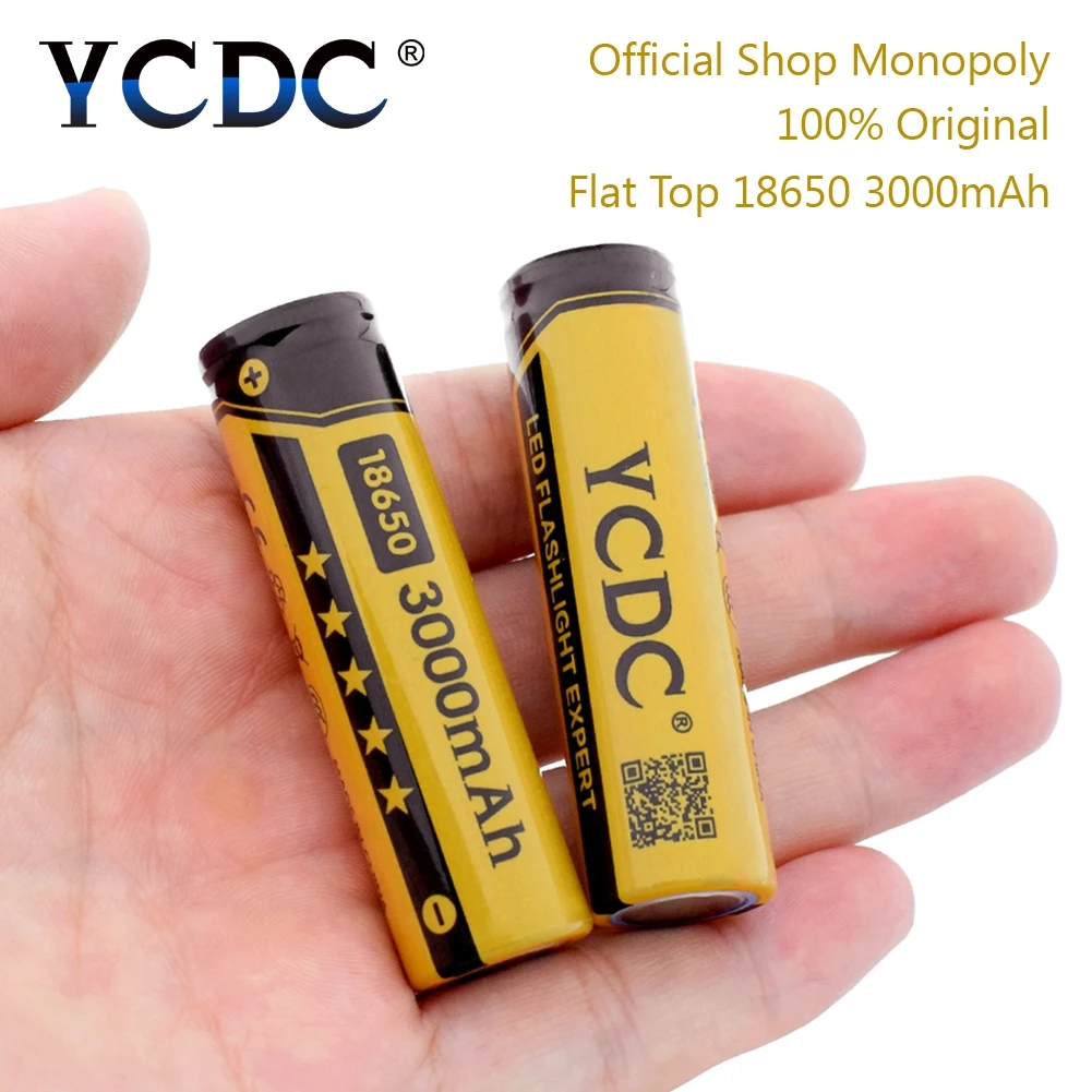 Оригинальные Литий ионные аккумуляторы YCDC 2 20 шт./лот NCR18650B 3 7 В 18650 3000 мА · ч