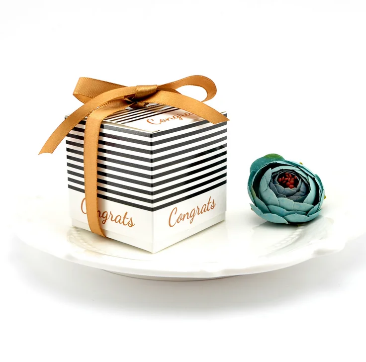 100 шт корейский стиль Полосатый Белый и черный выпускной церемонии Конфеты