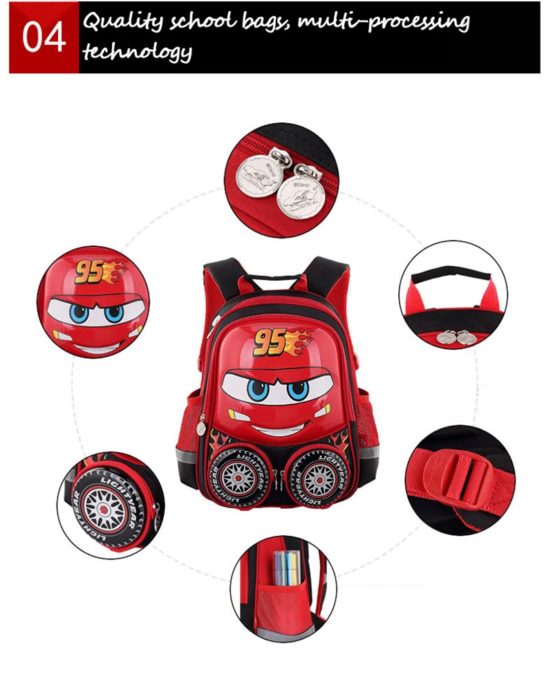 Disney Детский рюкзак с машинками, школьная сумка высокого качества для мальчиков и девочек, мультяшный школьный рюкзак, Сверхлегкий детский Ранец для дошкольников