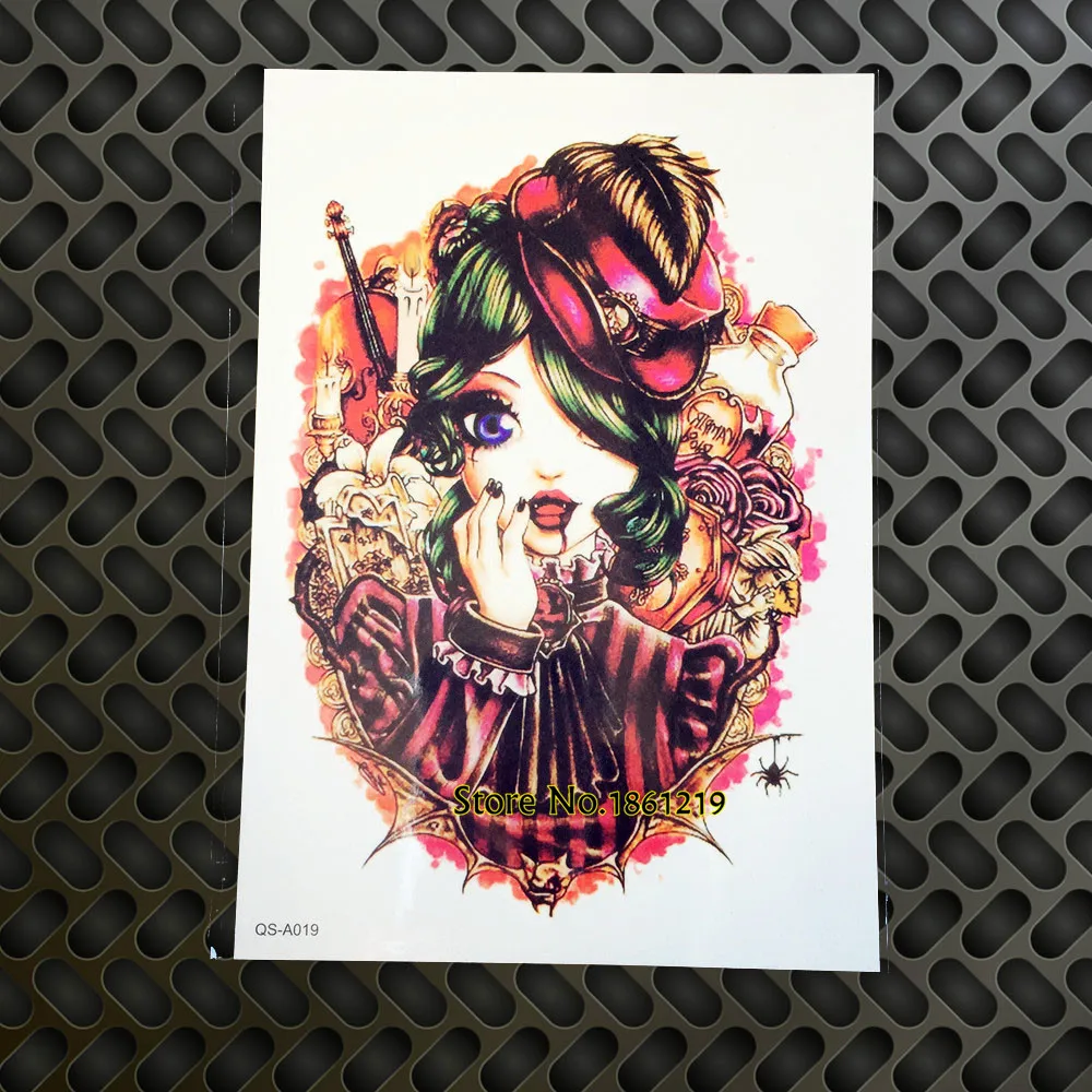 1 шт. большой размер Платина блонд тату стикер водонепроницаемый/Япония Харадзюку Татуировка мужская