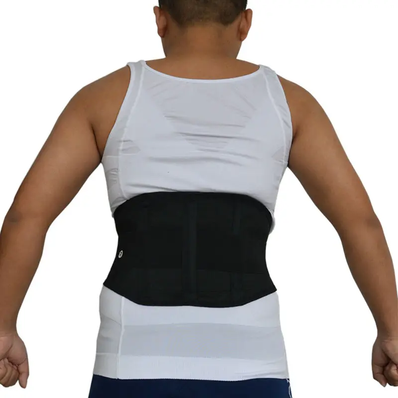 Черный пояс для поддержки спины позвоночника Опора поясничной скобки эластичный