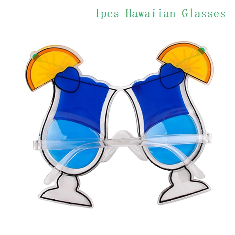 HUIRAN Hawaii Party Decorations Pink Flamingo Decoration Summer Tropical Hawaiian Party Favors Supplies Luau Aloha Party Decor - Цвет: Glasses3