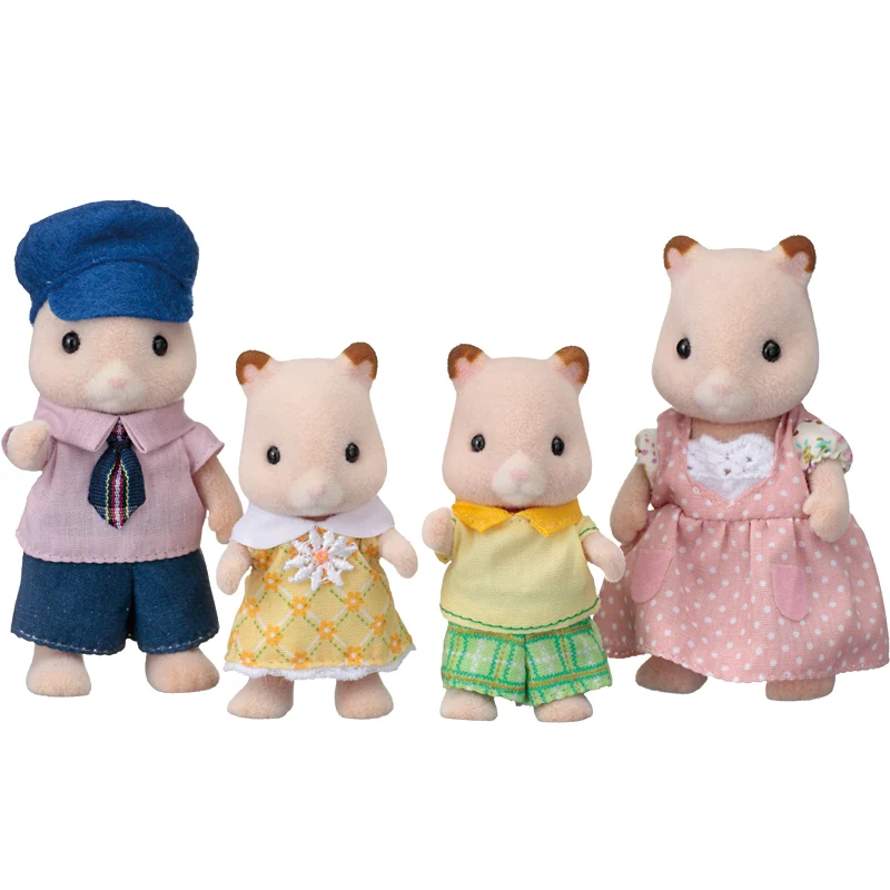 Sylvanian Families хомяк Семья кукольный домик 4 шт рисунок комплект родителей и детей