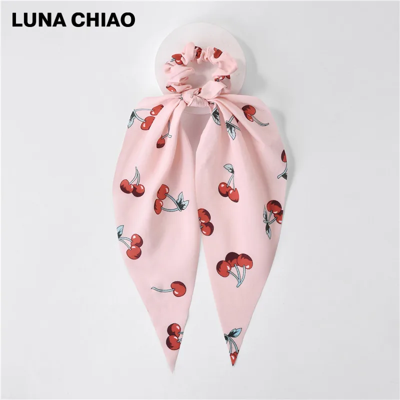 8 LUNA CHIAO Fashion Women Hair Accessories Hair Tie Ponytail Holder Fabric Hair Scarf Scrunchies - Цвет: 8