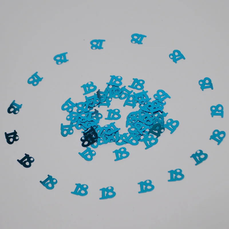 18 Sky Blue 15 гр. счастливых День рождения конфетти номер цифровой 13, 16, 18, 20, 21 30 40 50 60 70 80 для декорации стола украшения небесно-голубой серебристый смешанный - Цвет: 18 Sky Blue