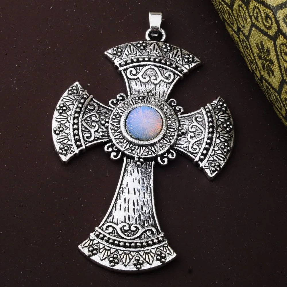 Натуральный кварцевый камень бисер крест кулон опал черный оникс тигровый глаз