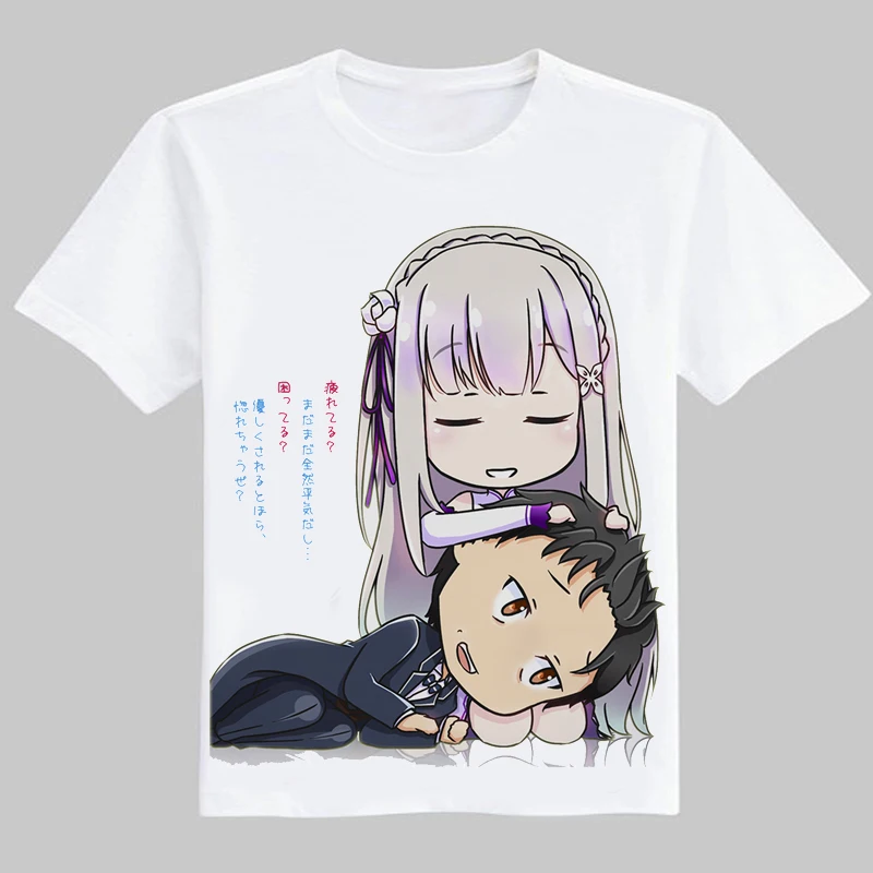 Футболка для косплея Coshome Re: Zero Kara Hajimeru Isekai Seikatsu Ram Rem мужские и женские футболки с