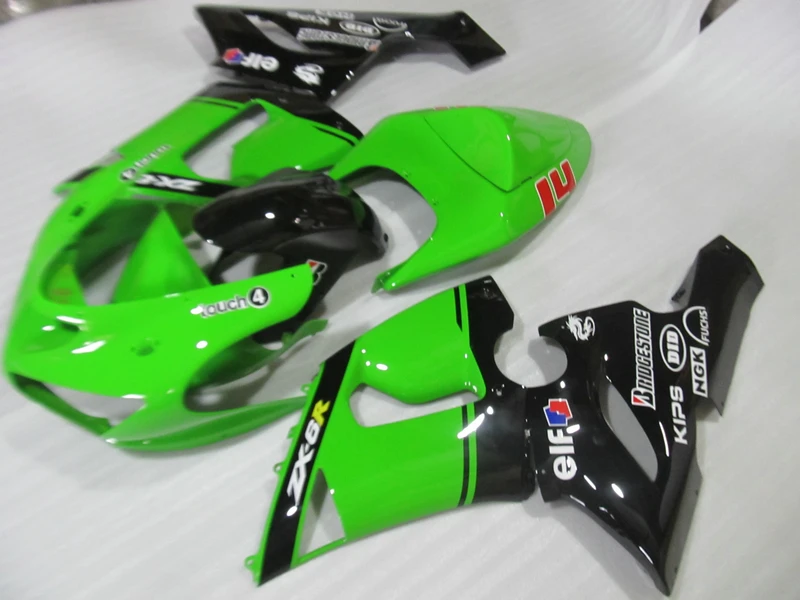 Комплекты обтекателей с рисунком на заказ для Kawasaki NINJA ZX 6R 2005 2006 zx6r 05 06 зеленый