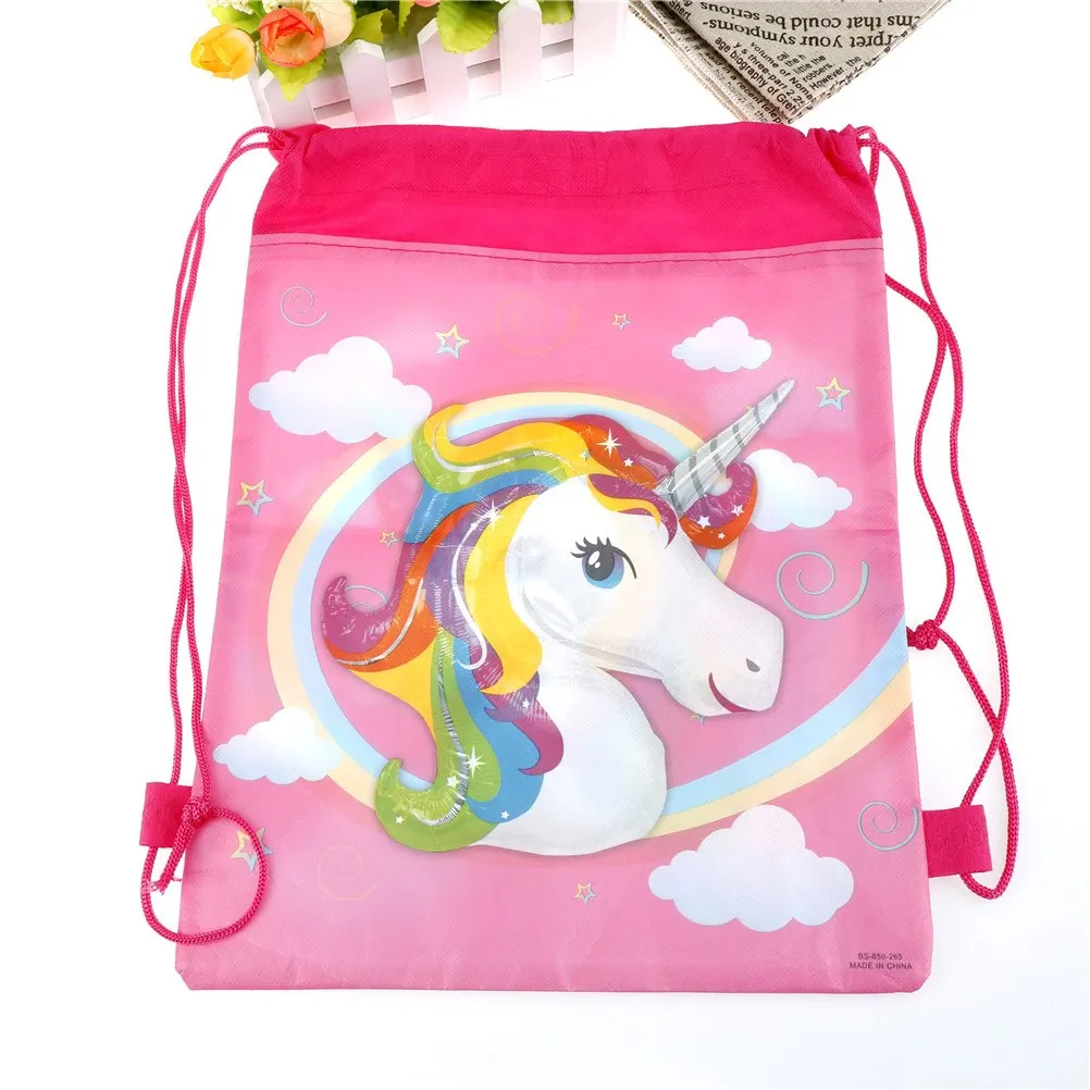 3Styles Fashion Cartoon Theme Unicorn String Bags Kids Back 35.5*28cm Drawstring Bag | Багаж и сумки