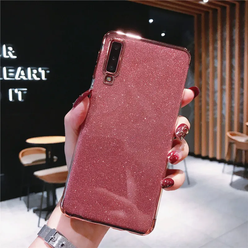 Rosegold Силиконовый блестящий чехол для телефона для samsung Galaxy A5 A6 A7 A8 плюс A9 Крышка для samsung J2 J3 J4 J5 J6 J7 рro рrime J8 - Цвет: Rosegold