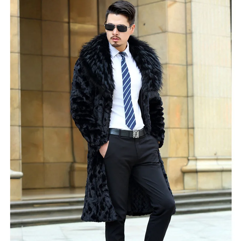 Мужское пальто из искусственного меха новое замшевое на осень/зиму мужское