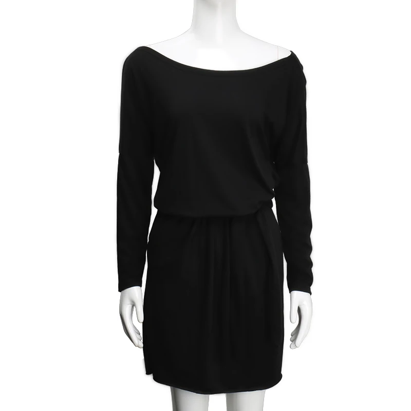 2016 New Slash Neck Long Sleeve Autumn Winter Dress Elegant Bodycon Office Off Shoulder Party Casual Dresses | Женская одежда