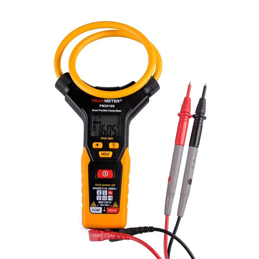 PEAKMETER PM2019S Умный Цифровой мультиметр переменного тока с гибким токовым зажимом