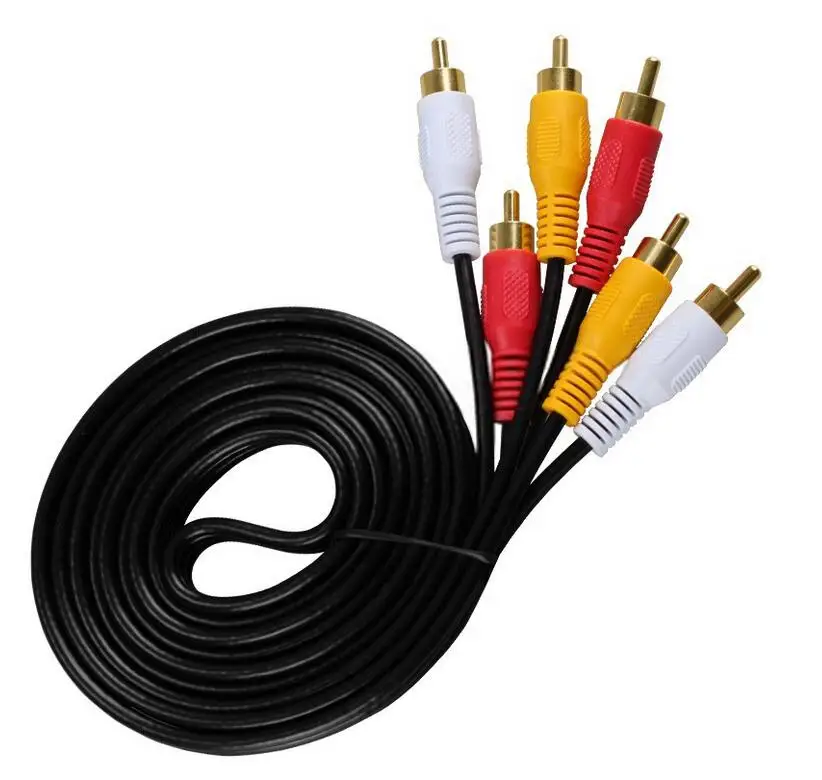 AIFFECT позолоченный высококачественный 3 RCA на кабель Папа папа DVD Аудио Видео ТВ АВ