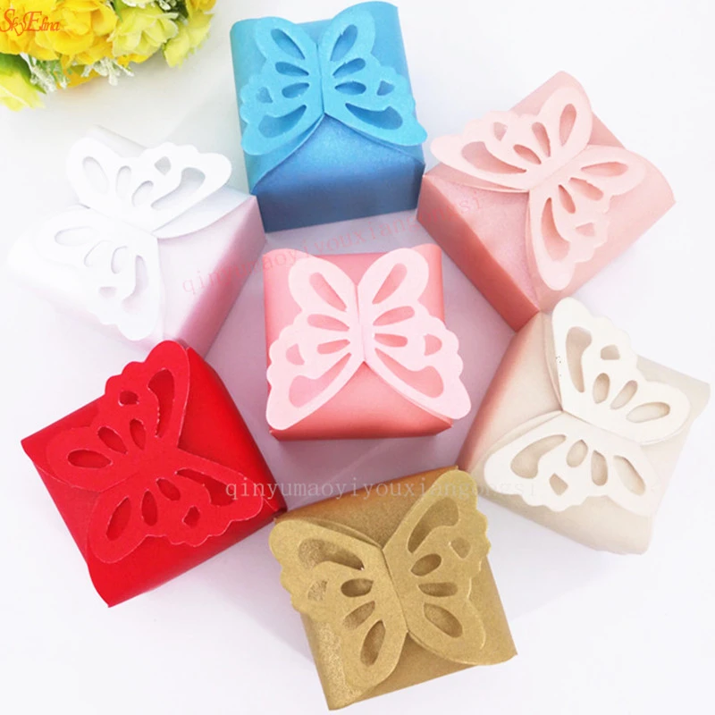 10 шт. коробка для конфет украшение бабочки на рождество упаковка вечерние ринки