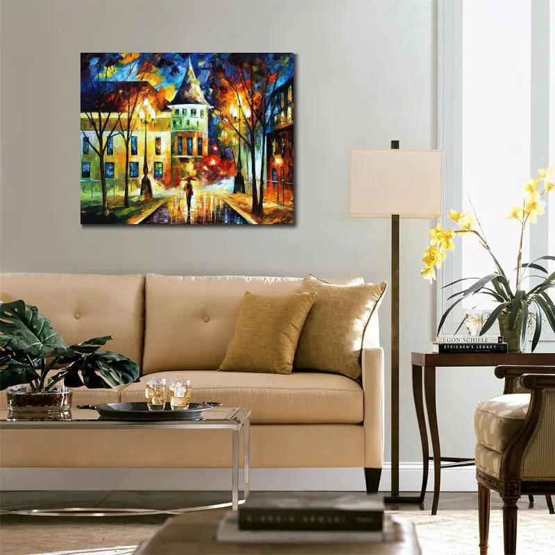 High quality handmade palette knife oil painting on canvas night magic home picture decor modern art | Дом и сад