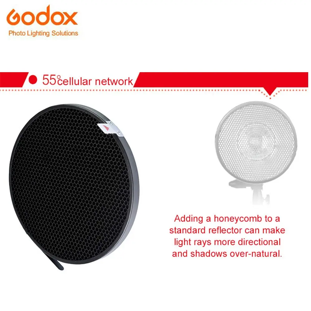Godox 55 градусов стандартный отражатели диффузор Honeycomb сетки для установки