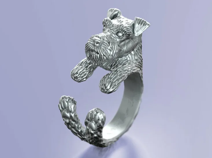 

Wholesale New Unique Vintage Schnauzer Ring High Quality Design Antique Silver Color Men Promise Rings Women Overwatch Aros