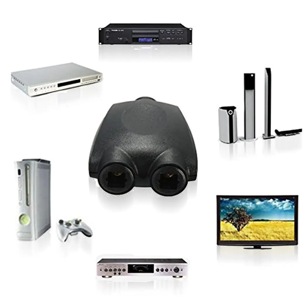 Практичный цифровой волоконно-оптический аудио 2 Way Джек Домкраты адаптер кабель