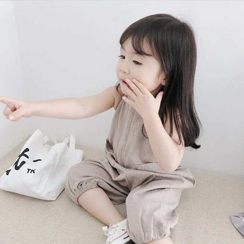 Детские летние леггинсы на бретельках универсальные Хлопковые Штаны для