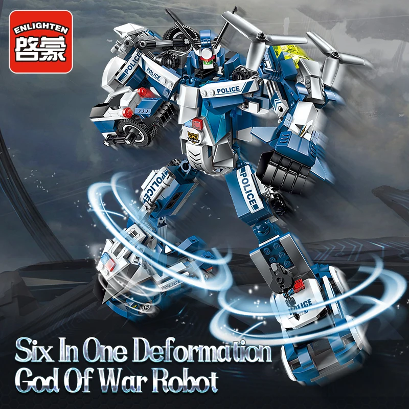 

ENLIGHTEN 5 Styles Transformered Blocks Bricks Compatible Deformation Robot Children Boy Toys Christmas Birthday Gifts