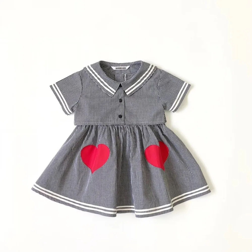 Summer Dress Preppy Style Kids Dresses for Girls Heart Vestido Infantil Princess Party Clothes Vest + Jackets 2Pcs | Детская одежда и