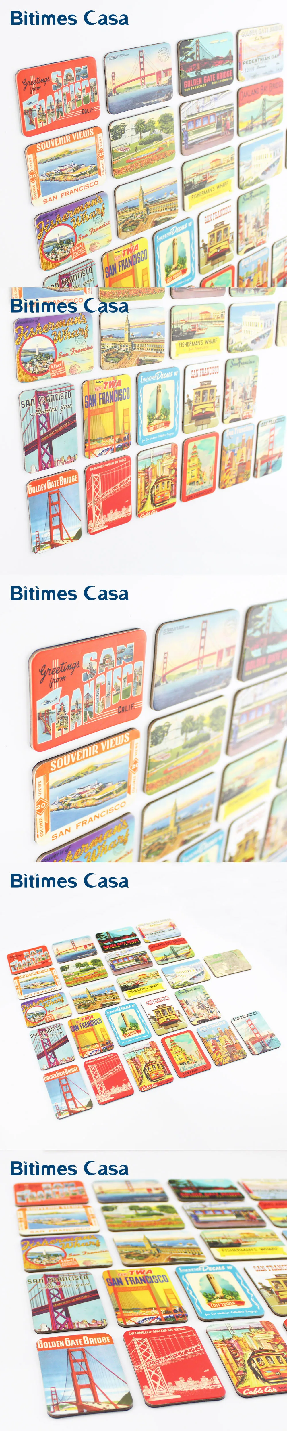 Bitimes 24 шт Сан-Франсиско живописный холодильник набор магнитов сувенир Золотые ворота мост домашний декор магнитные наклейки