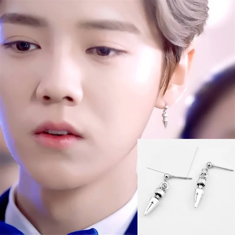 Корейская звезда 1 пара KPOP DNA V Модные ювелирные изделия Bangtang мальчики серьги Suga