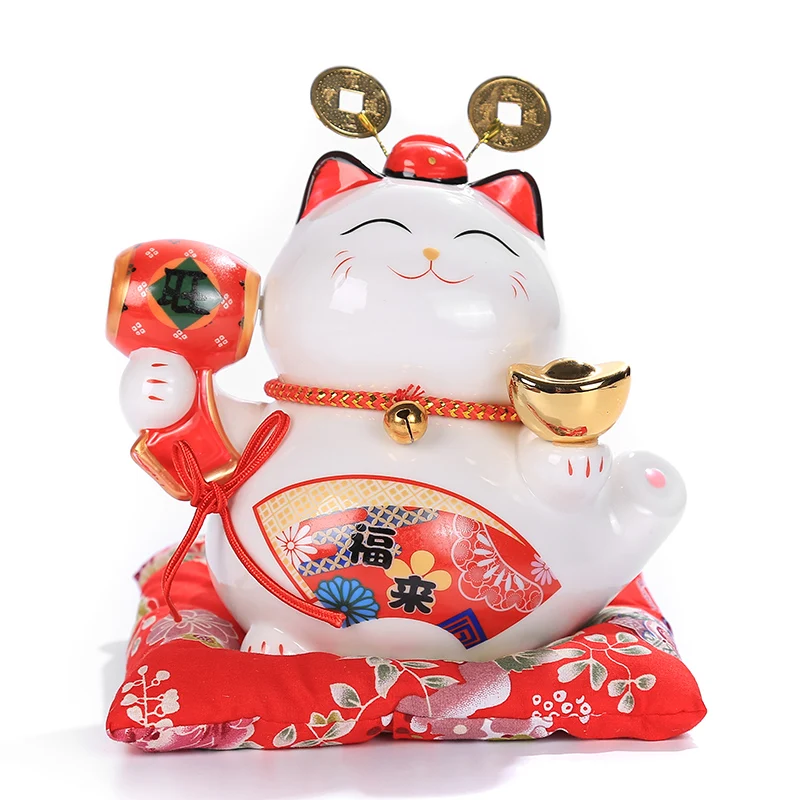 6 дюймов Maneki Neko керамический счастливый кот домашний декор фарфоровые украшения