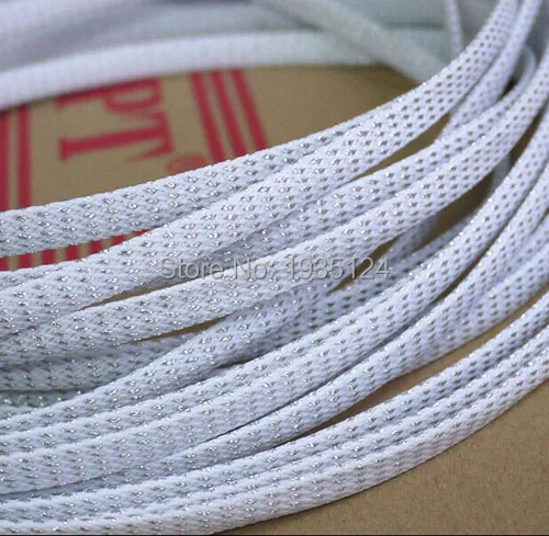 Эластичный расширяемый кабель с нейлоновой оплеткой длина 50 м ширина 4 мм зеленый