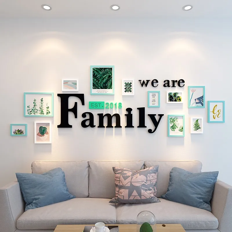 

Modern Photo Frame For Wall Decoration 12 pcs/set Rectangle Picture Frame With Letter Photo Frame For Picture Wall Art Foto Set