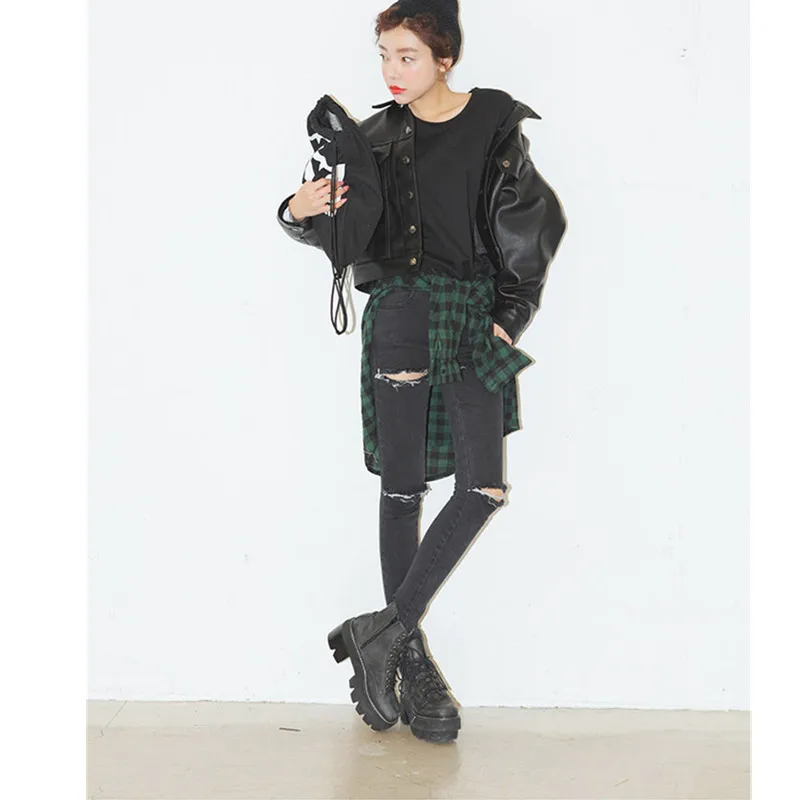 Vmay 2019 New Arrival Women Fashion Spring Summer Denim Pants Destroyed Knee Pencil |