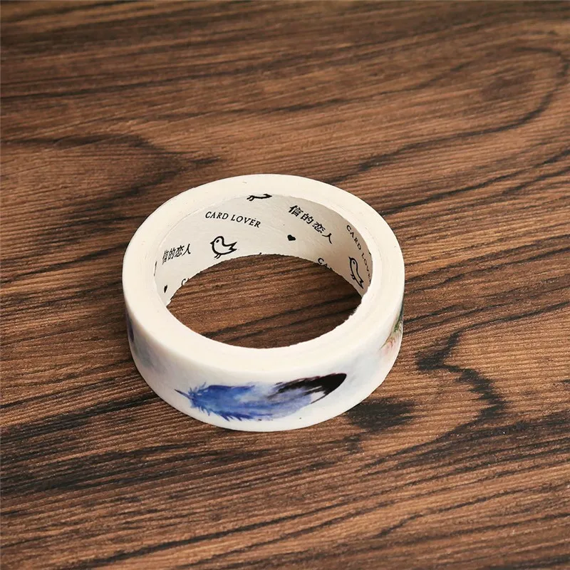 1 шт. декоративная клейкая лента с птичьими перьями|Офисный скотч| |