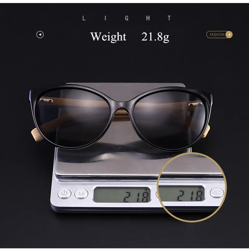 

SOPRETTY New Retro Wood Famale Bamboo cat eyes Sunglasses Women Brand Design Goggles Wooden Sun Glasses Cat Eyewear S8100