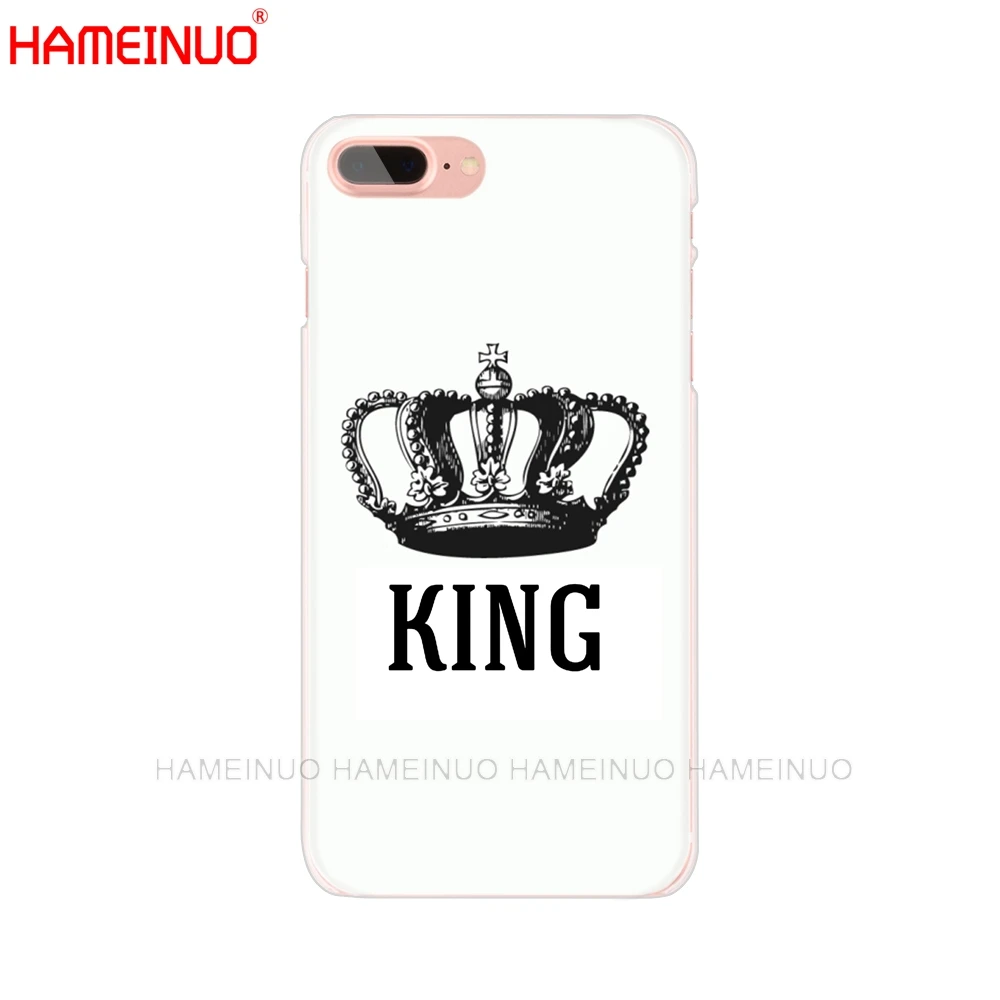 HAMEINUO король королева пара чехол для сотового телефона iphone X 8 7 6 4 блестящий 5 5c 6s plus