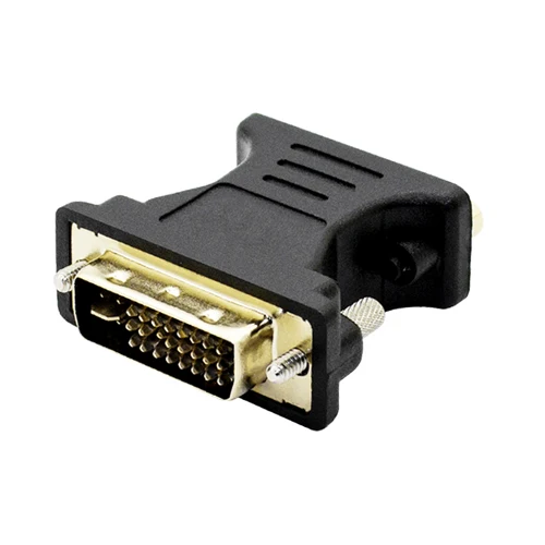 Perlinta DVI to VGA adapter DVI 24+5 to VGA Male To Female Converter Adapter for PC Laptop - Цвет: Черный