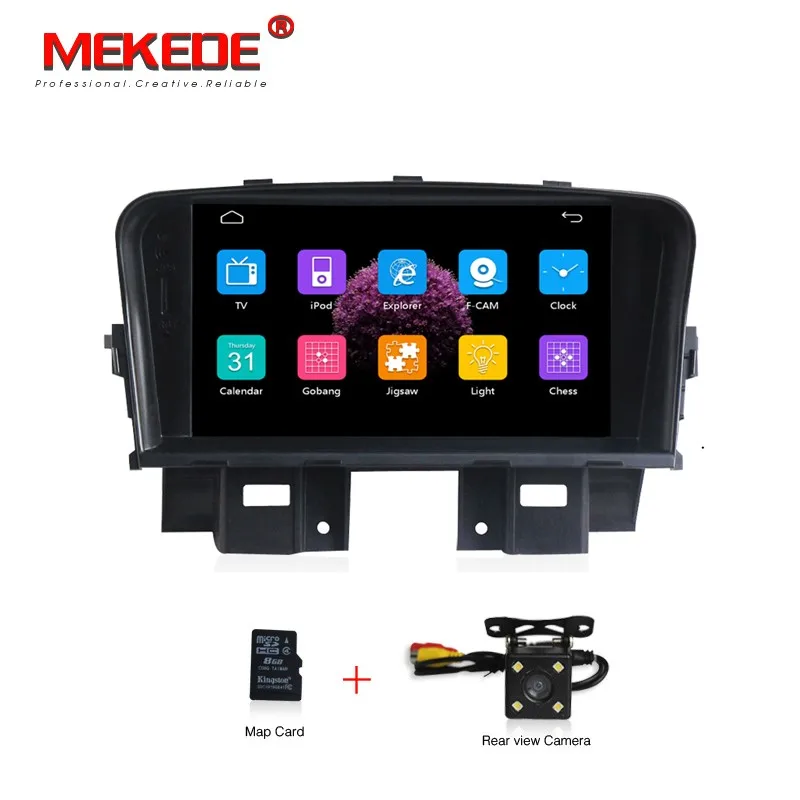 sd and camera MEKEDE 7 дюймов емкостный экран 2din автомобильный dvd-плеер для chevrolet cruze 2008-2012 автомобильный Радио Мультимедиа gps навигация 1080p видео - Цвет: sd and camera
