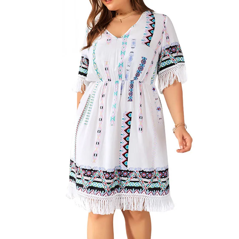 Летнее женское платье размера плюс, обхват груди 140 см, 6XL, 7XL, 8XL, 9XL, женское платье темно-белого цвета