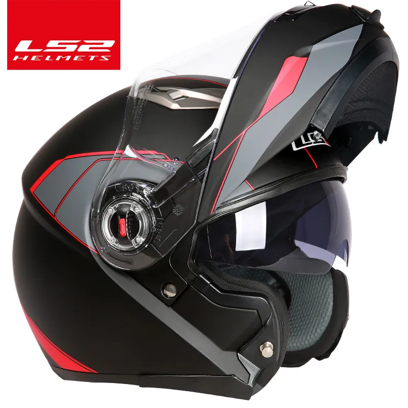 Casco capacete LS2 ff370 флип-ап stomtrooper дорожный велосипед Мото шлем для moto rcycle с солнцезащитным объективом - Цвет: red rapid